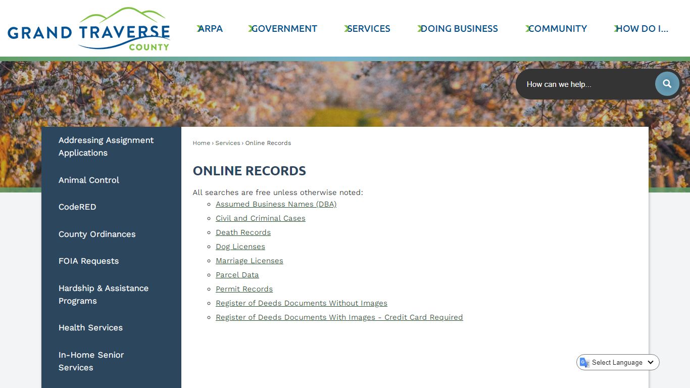 Online Records | Grand Traverse County, MI