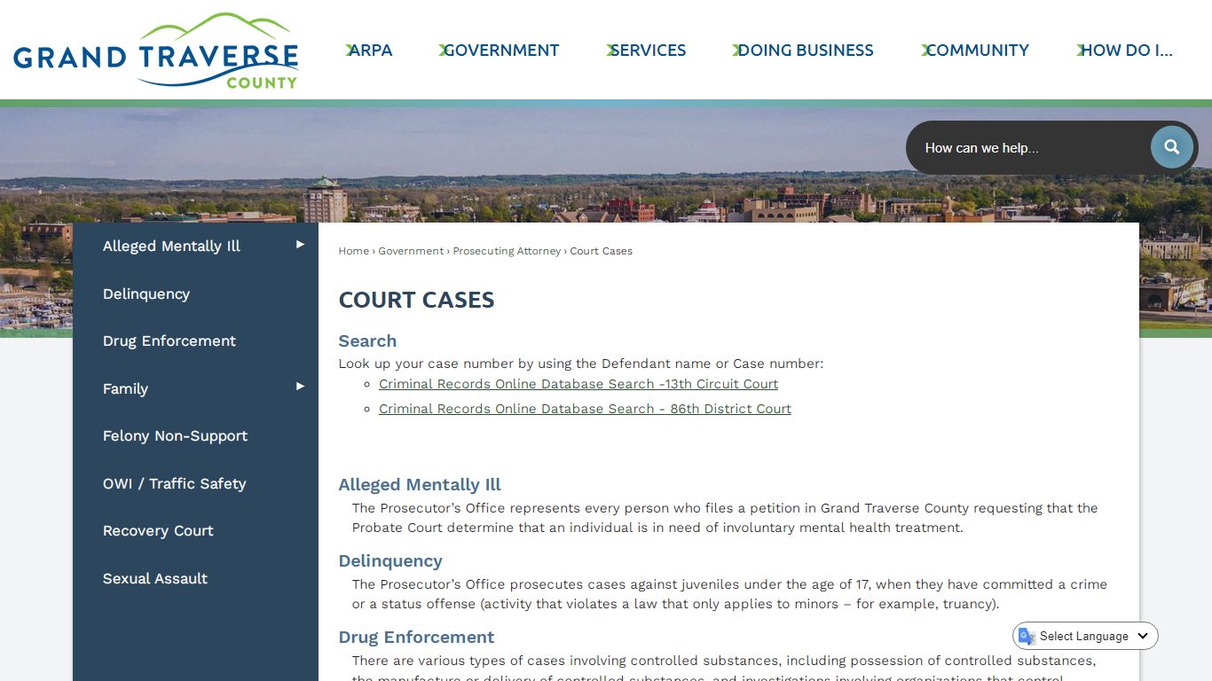 Court Cases | Grand Traverse County, MI